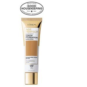 NEW- L'Oreal Paris Age Perfect Radiant Serum Foundation w/SPF 50, Amber Beige